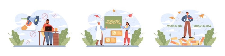 World No Tobacco Day concept set. May 31st campaign banner.
