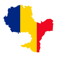 Sud Est development region map, region of Romania. Vector illustration.