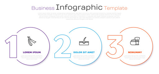 Set line Straight razor, Human hair follicle and Shaving brush with foam. Business infographic template. Vector