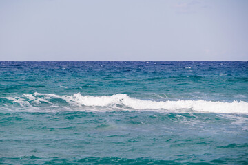 Sea view with beautiful clear blue water. Copy space