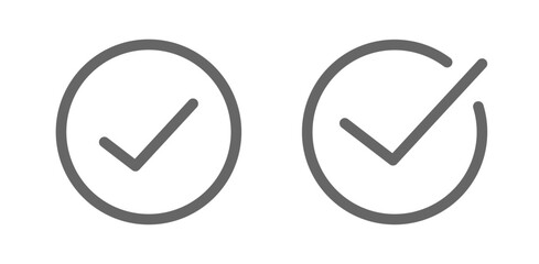 Approve outline icon with editable stroke.  Check mark symbol. Vector stock illustration. © SANALRENK