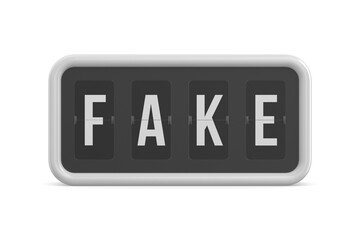 Flip black scoreboard Fake on white background. Isolated 3d illustration