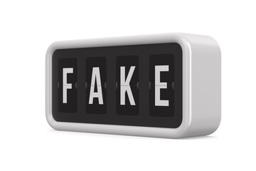 Flip black scoreboard Fake on white background. Isolated 3d illustration
