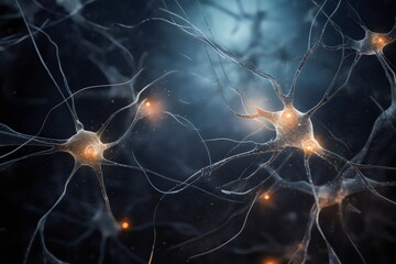 brain neurons lit up idea concept, made with generative ai