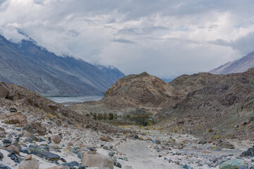 beautiful scenery mountain with cloudy sky  at Ladakh, India