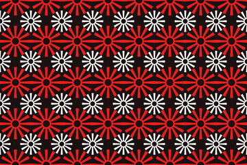 vector of sign of white and red flowers on background. Seamless pattern for wallpaper, card, carpet, wrapping paper, cloth, textile, fashion.