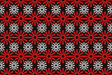 vector of sign of white and red flowers on background. Seamless pattern for wallpaper, card, carpet, wrapping paper, cloth, textile, fashion.