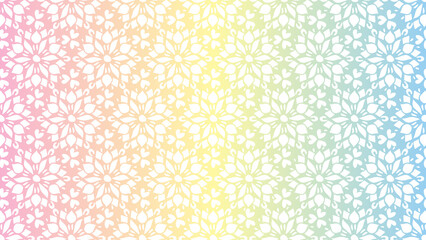 Fototapeta premium Gradient colour flower pattern fabric design and background. Textile design pattern for print.