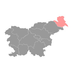 Mura map, region of Slovenia. Vector illustration.