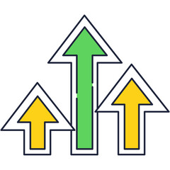 Stock market arrow growth up icon vector