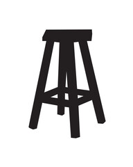 Stool  vector isolated on white. Bar stool, furniture.