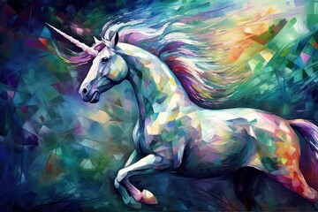 Obraz na płótnie Canvas Pink unicorn. Beautiful illustration picture. Generative AI