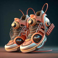 pair of futuristic sport shoes