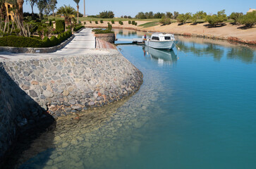 Beautiful landscape in Steigenberger Golf Resort El Gouna area in El Gouna, Red Sea, Egypt, Africa