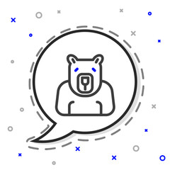 Line Polar bear head icon isolated on white background. Colorful outline concept. Vector