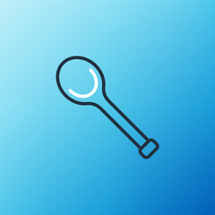 Line Sauna ladle icon isolated on blue background. Colorful outline concept. Vector