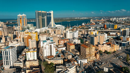 aerial view of Dar es Salaam, Tanzania