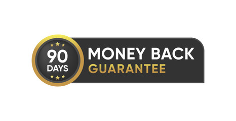 90 days money back guarantee Label Banner icon design	 - obrazy, fototapety, plakaty
