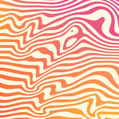  wavy trippy pattern in psychedelic colors. Abstract vector swirl background. 1970 Aesthetic textures with smooth waves
