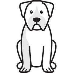 Alapaha Blue Blood Bulldog Dog Breed Cartoon Kawaii Sketch Hand Drawn Watercolor Painting Silhouette Sticker Illustration Sublimation EPS Vector Graphic