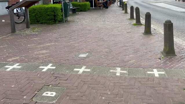 Baarle Hertog, Belgium and Baarle Nassau, Netherlands April 10, 2022 most complicated International border in Europe. Baarle village territory divided into bits of Belgian and Netherlands territories.