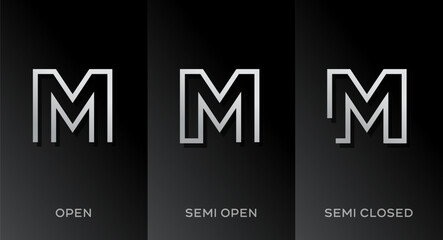 Set of letter M logo icon design template elements