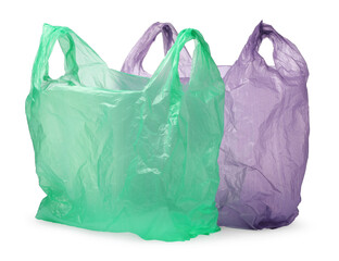 Two different plastic bags isolated on white