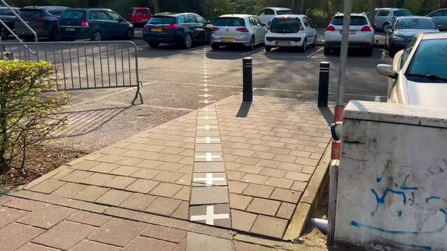 Baarle Hertog, Belgium and Baarle Nassau, Netherlands April 10, 2022 most complicated International border in Europe. Baarle village territory divided into bits of Belgian and Netherlands territories.