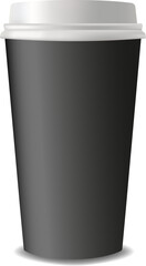 Realistic paper coffee cup on transparent background. Empty coffee cup. Coffee cup Mockup. 3D vector mockup. Vector EPS 10