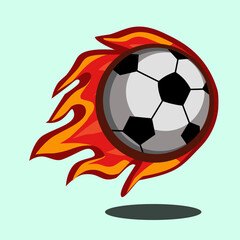 soccer ball with fire illustration logo design