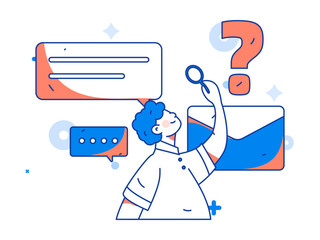 Business people working in flat vector concept operation hand drawn illustration
