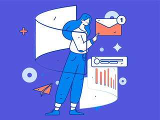 Business people working in flat vector concept operation hand drawn illustration
