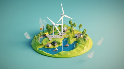 green concept, sustainable, energy, technology. Created using generative AI.