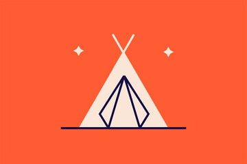  tent   illustration in flat style design. Vector illustration. © HenryFord