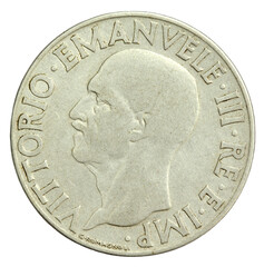 Old Italian One Lira Coin of 1941