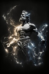 Fototapeta na wymiar Strong greek god with muscles. Beautiful illustration picture. Generative AI