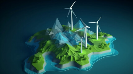 green concept, sustainable, energy, technology. Created using generative AI.
