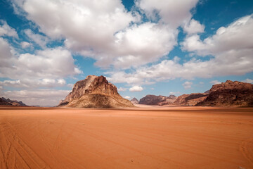Fototapeta na wymiar wadi rum desert in february