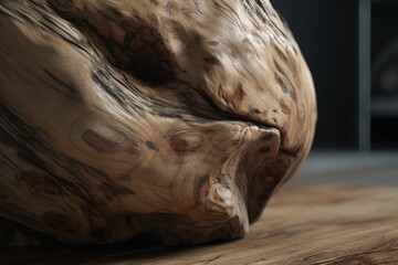 A close-up of a textured object, such as a stone or wood grain, Generative AI
