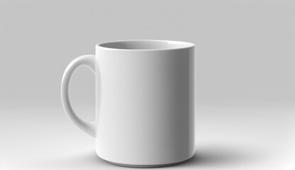 Fototapeta premium empty white mug on white blank background, mockup