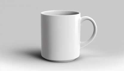 Fototapeta premium empty white mug on white blank background, mockup