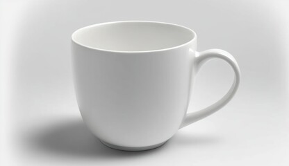 Obraz premium empty white mug on white blank background, mockup