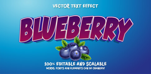 text effect editable blueberry premium vector