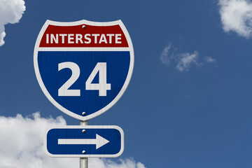 USA Interstate 24 highway sign