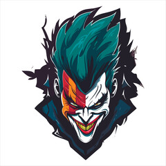 Clown E-Sport vector mascot logo design with modern illustration concept style for badge. smile clown illustration for sport and esport team