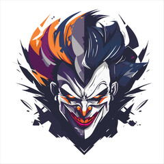 Clown E-Sport vector mascot logo design with modern illustration concept style for badge. smile clown illustration for sport and esport team