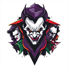 Clown E-Sport vector mascot logo design with modern illustration concept style for badge. smile clown illustration for sport and esport team © serdjo13