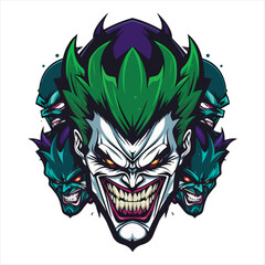 Clown E-Sport vector mascot logo design with modern illustration concept style for badge. smile clown illustration for sport and esport team