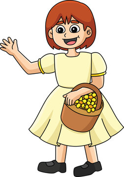 recommend clip art: Wedding Flower Girl Cartoon Colored Clipart 