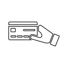 Atm, buy, card outline icon.